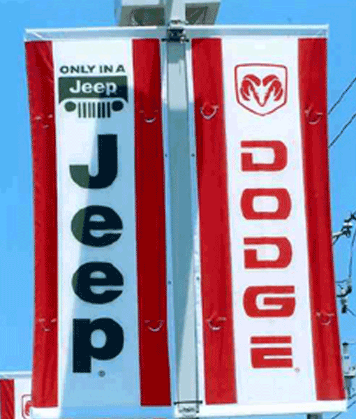 Auto Dealer Logo Vertical Striped Flags